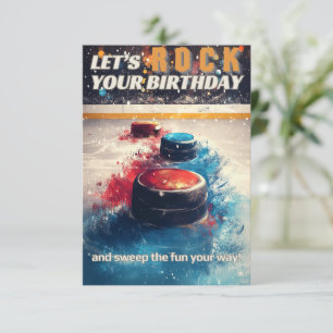 Tarjeta de cumpleaños curling