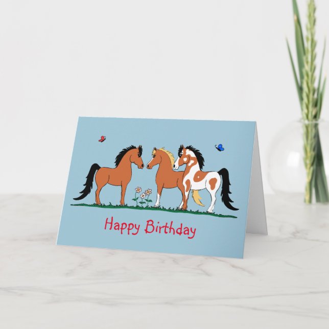 Tarjeta de cumpleaños Custome Horse Pals (Anverso)