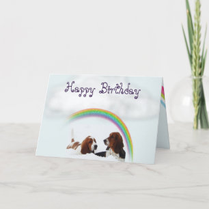 Tarjeta de Cumpleaños Cuta con Límites Basset y Ar