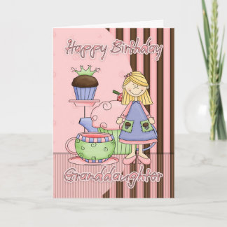 Tarjeta De Cumpleaños Cuta De Nieta - Pasteles Y E