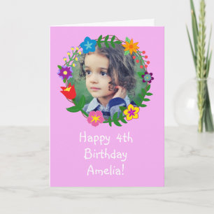 Tarjeta de Cumpleaños Cuta Niños Chicas Foto Perso