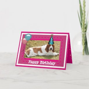 Tarjeta de cumpleaños Cute Basset Hound