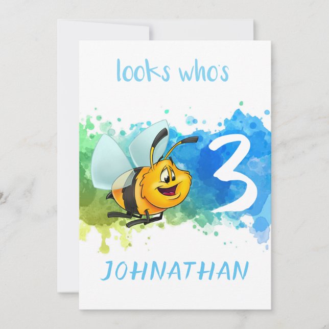 Tarjeta de cumpleaños Cute Bee (Anverso)
