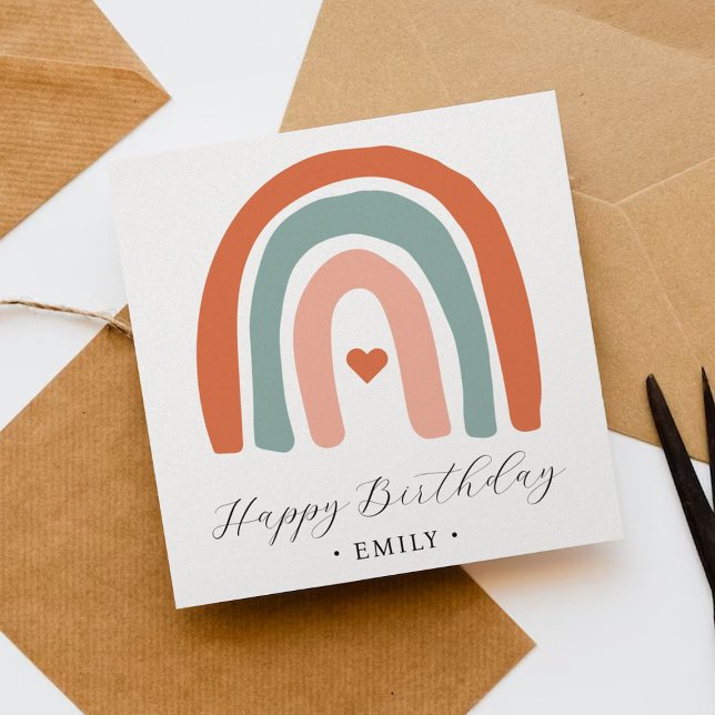 Tarjeta de cumpleaños Cute Boho Rainbow (Subido por el creador)