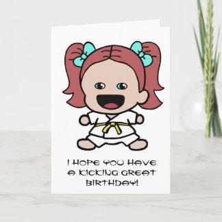 Tarjeta de cumpleaños Cute Chica Karate