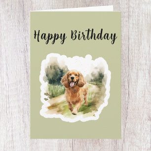 Tarjeta de cumpleaños Cute Cocker Spaniel Dog Love
