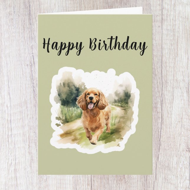 Tarjeta de cumpleaños Cute Cocker Spaniel Dog Love (Subido por el creador)