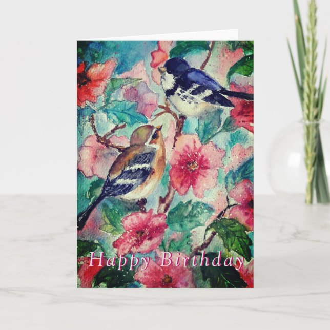 Tarjeta de cumpleaños Cute Couple Bird (Anverso)