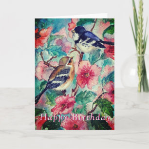 Tarjeta de cumpleaños Cute Couple Bird