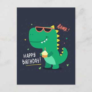 Tarjeta de cumpleaños Cute Dinosaur