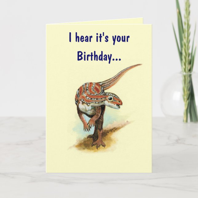 Tarjeta de cumpleaños Cute Dinosaur (Anverso)