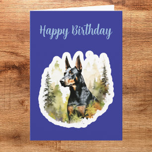 Tarjeta de cumpleaños Cute Doberman