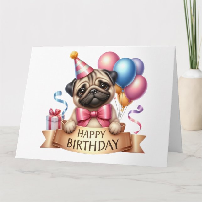 Tarjeta de cumpleaños Cute Dog (Anverso)