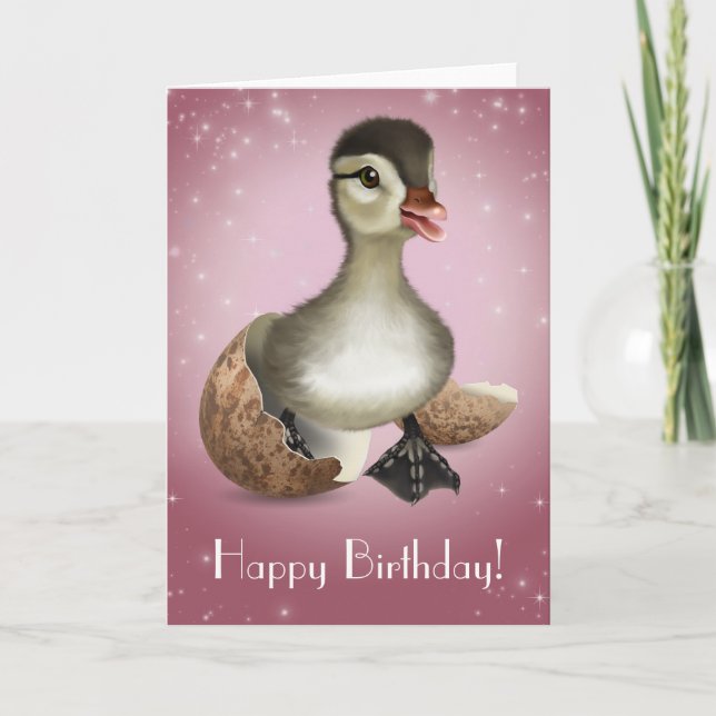 Tarjeta de cumpleaños Cute Duck (Anverso)
