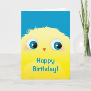 Tarjeta de cumpleaños Cute Fluffy Bird