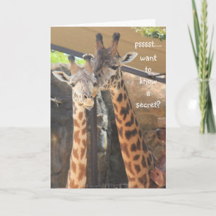 Tarjeta de cumpleaños Cute Giraffe Over the Hill