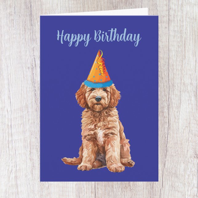 Tarjeta de cumpleaños Cute Goldendoodle (Subido por el creador)