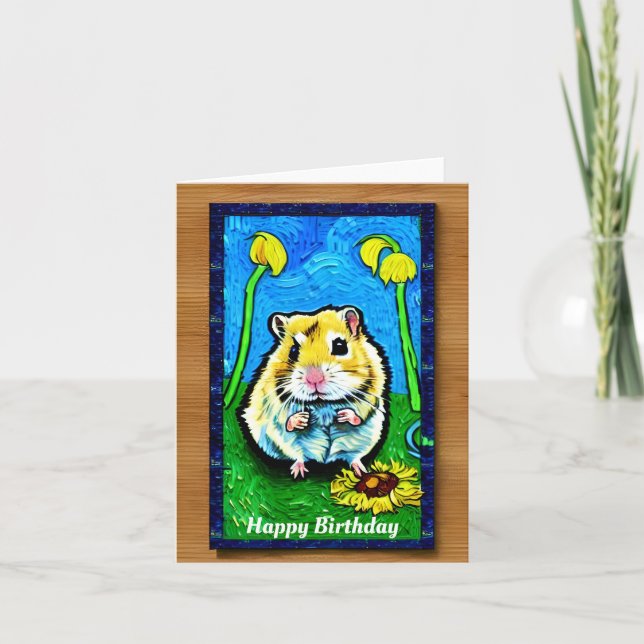 Tarjeta de cumpleaños Cute Hamster (Anverso)
