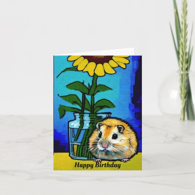 Tarjeta de cumpleaños Cute Hamster (Anverso)