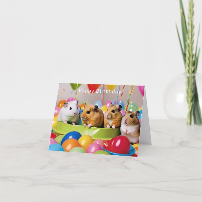 Tarjeta de cumpleaños Cute Hamster (Anverso)