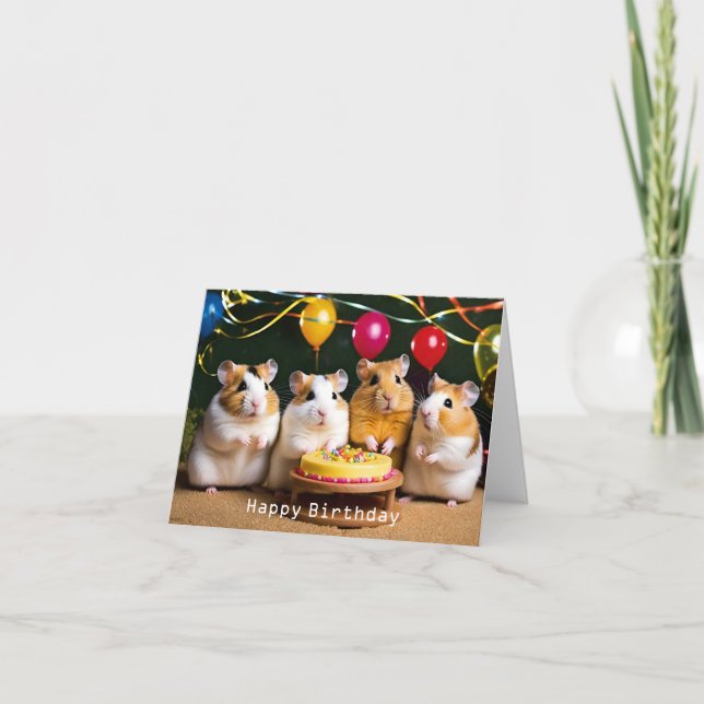 Tarjeta de cumpleaños Cute Hamster (Anverso)
