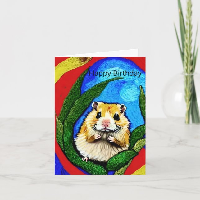 Tarjeta de cumpleaños Cute Hamster (Anverso)