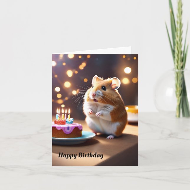 Tarjeta de cumpleaños Cute Hamster (Anverso)