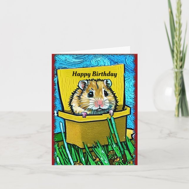 Tarjeta de cumpleaños Cute Hamster (Anverso)