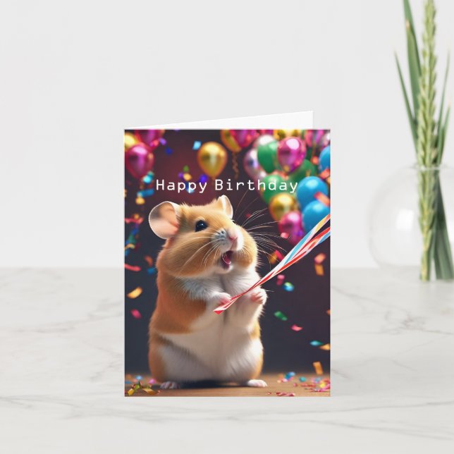 Tarjeta de cumpleaños Cute Hamster (Anverso)
