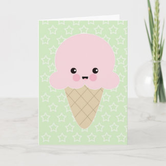 Tarjeta de cumpleaños Cute Kawaii Ice Cream