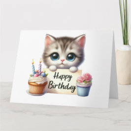 Tarjeta de cumpleaños Cute Kitten