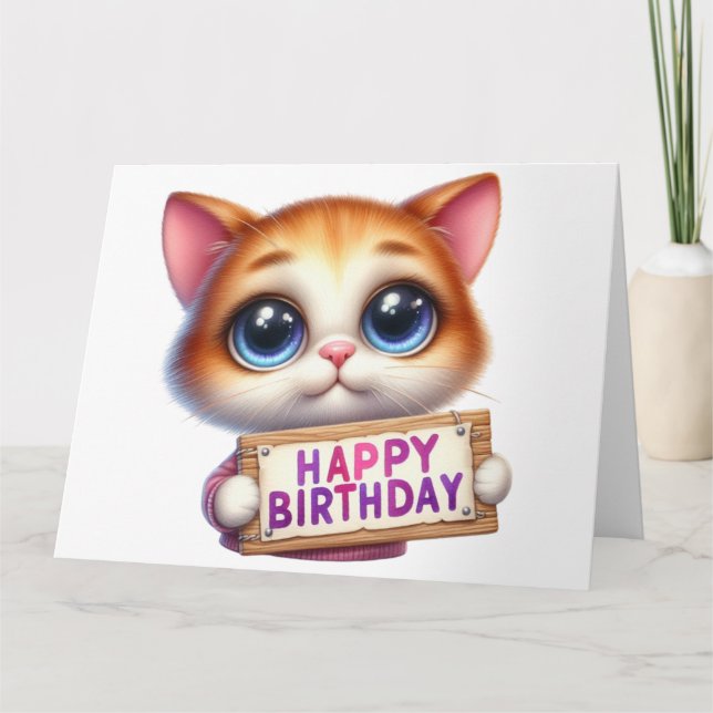 Tarjeta de cumpleaños Cute Kitten (Anverso)