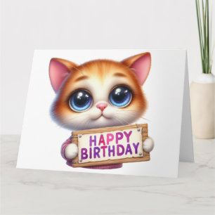 Tarjeta de cumpleaños Cute Kitten