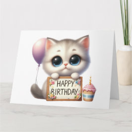Tarjeta de cumpleaños Cute Kitten