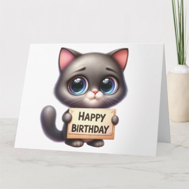 Tarjeta de cumpleaños Cute Kitten (Anverso)