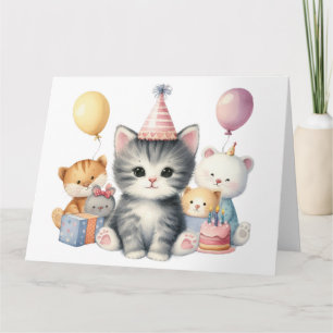 Tarjeta de cumpleaños Cute Kitten