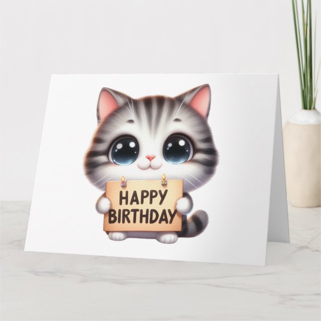 Tarjeta de cumpleaños Cute Kitten (Anverso)