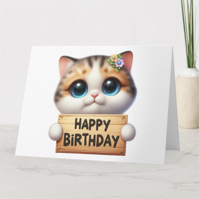 Tarjeta de cumpleaños Cute Kitten (Anverso)