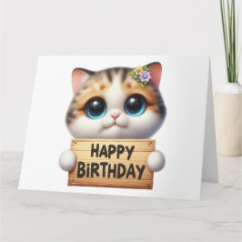 Tarjeta de cumpleaños Cute Kitten