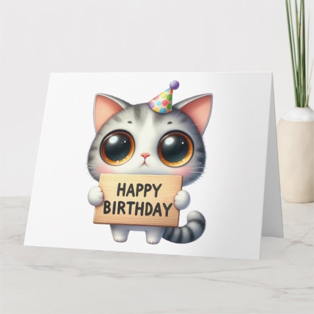 Tarjeta de cumpleaños Cute Kitten (Anverso)