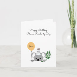 Tarjeta de cumpleaños Cute koala - texto Personali