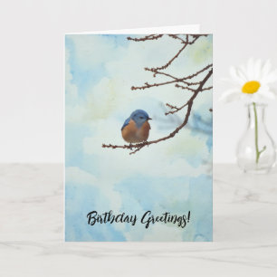Tarjeta de cumpleaños Cute Little Blue Bird