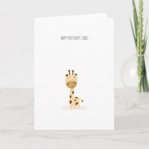 Tarjeta de cumpleaños Cute Little Giraffe