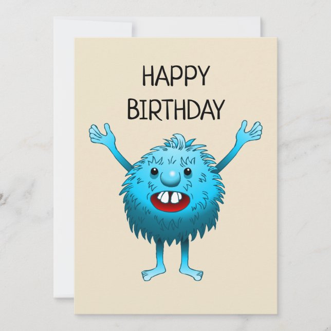 Tarjeta de cumpleaños Cute Monster (Anverso)