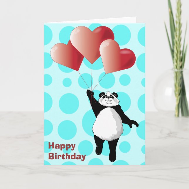 Tarjeta de cumpleaños Cute Panda (Anverso)
