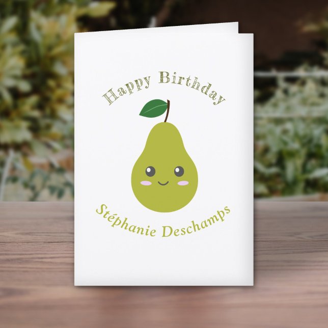 Tarjeta de cumpleaños Cute Pear (Cute Pear Birthday Card )