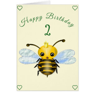 Tarjeta de cumpleaños Cute Queen Bee - Personaliza