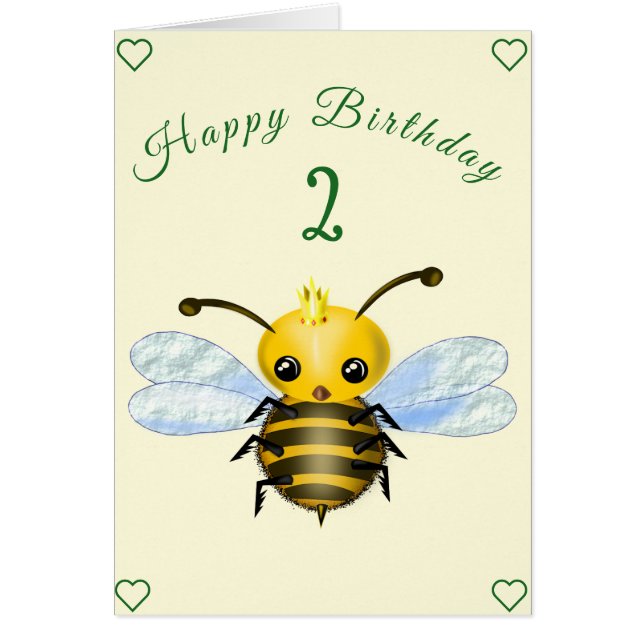 Tarjeta de cumpleaños Cute Queen Bee - Personaliza (Frente)
