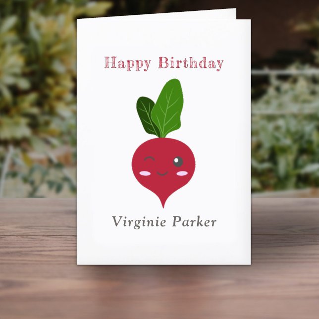 Tarjeta de cumpleaños Cute Radish (Cute Radish Birthday Card )