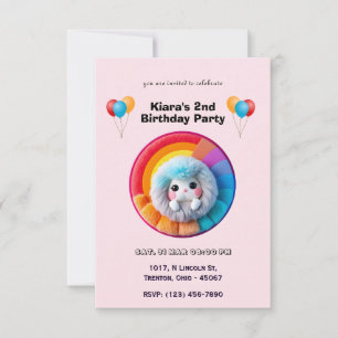 Tarjeta de cumpleaños Cute Rainbow Plush Toy